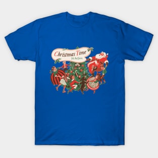 Christmas Time in Action With Dancing Santa Claus T-Shirt